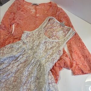 Women’s/teens bundle of 2 Lace tops sz M